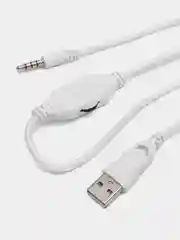Голубой наушники беспроводные/проводные детские, Bluetooth, с кошачьими светящимися ушками
