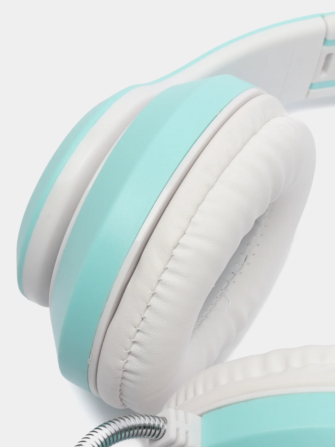 Голубой наушники беспроводные/проводные детские, Bluetooth, с кошачьими светящимися ушками