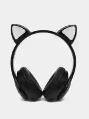Угольный наушники беспроводные/проводные детские, Bluetooth, с кошачьими светящимися ушками