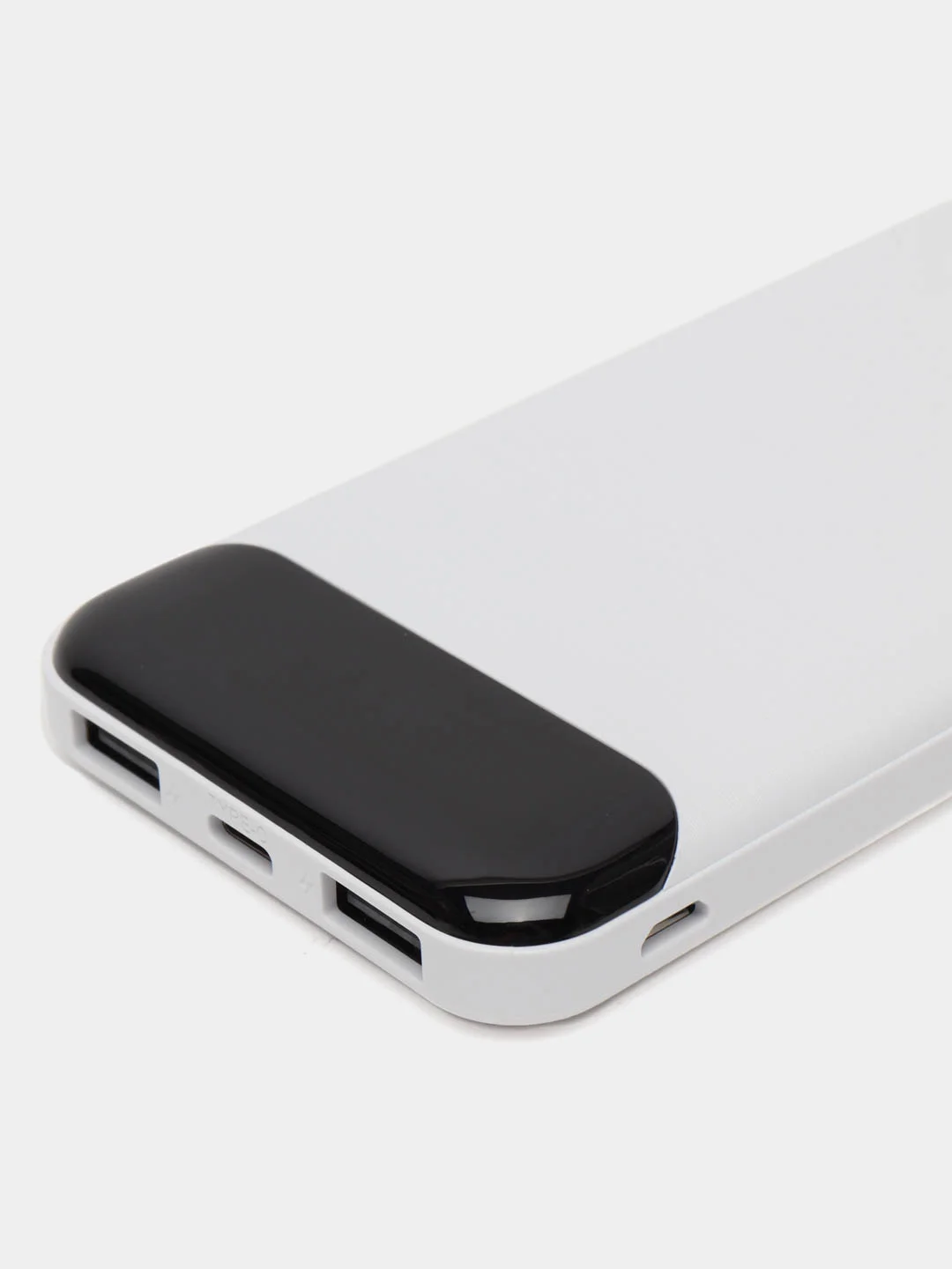 Белый внешний аккумулятор, 10000 мАч, USB Type-A/Type-C, портативный