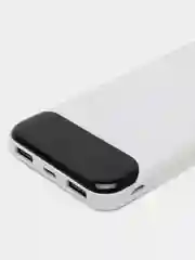 Белый внешний аккумулятор, 10000 мАч, USB Type-A/Type-C, портативный