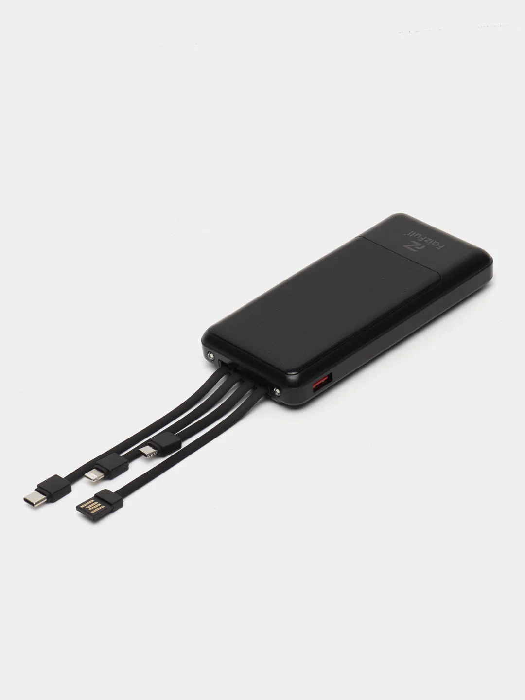 Белый внешний аккумулятор, Power Bank, со встроенными проводами, Lightning, Type-C