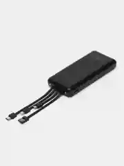 Белый внешний аккумулятор, Power Bank, со встроенными проводами, Lightning, Type-C
