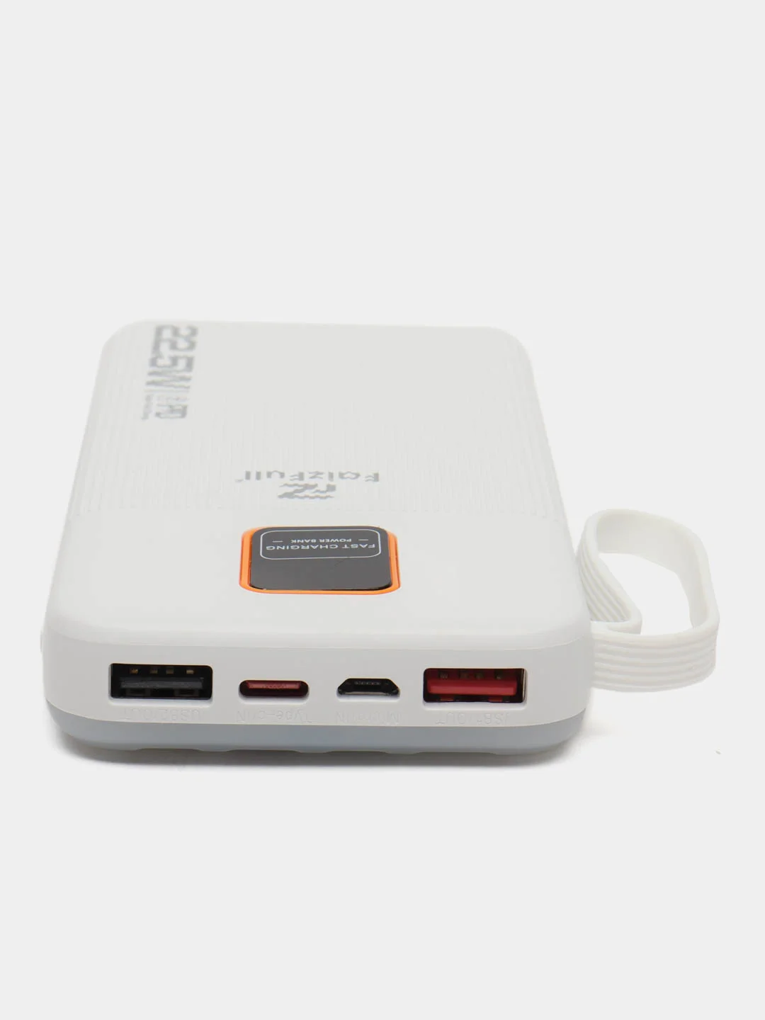 Белый power Bank, Повербанк с быстрой зарядкой, со встроенными кабелями, Lightning, Type-C