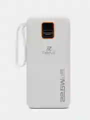Белый power Bank, Повербанк с быстрой зарядкой, со встроенными кабелями, Lightning, Type-C