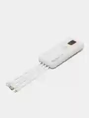 Белый power Bank, Повербанк с быстрой зарядкой, со встроенными кабелями, Lightning, Type-C