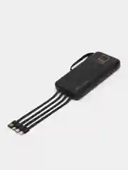 Белый power Bank, Повербанк с быстрой зарядкой, со встроенными кабелями, Lightning, Type-C