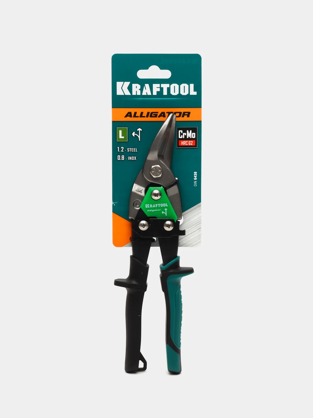 Зеленый ножницы по металлу Kraftool Alligator, 250 мм