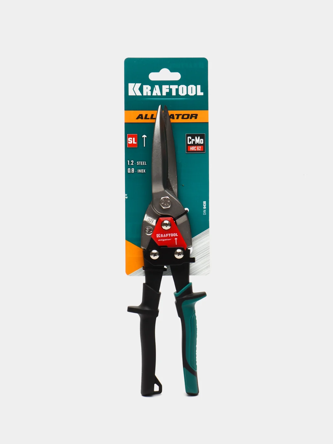 Красный ножницы по металлу KRAFTOOL Alligator, усиленные, с выносом, 280 мм