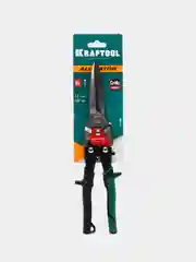 Красный ножницы по металлу KRAFTOOL Alligator, усиленные, с выносом, 280 мм