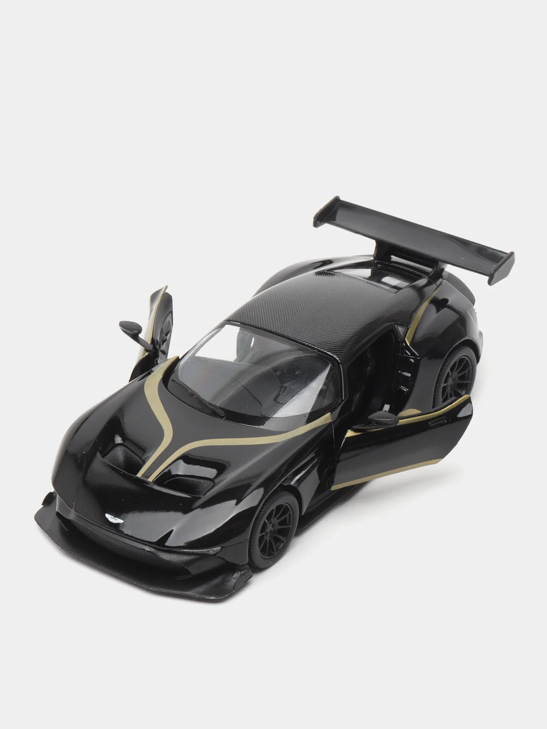 Черный металлическая машинка Kinsmart, 1:38, Aston Martin Vulcan, с принтом, KT5407DF