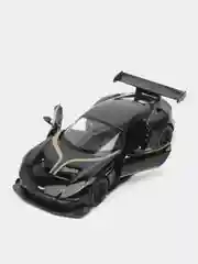 Черный металлическая машинка Kinsmart, 1:38, Aston Martin Vulcan, с принтом, KT5407DF