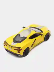 Желтый металлическая машинка Kinsmart, 1:36, Chevrolet Corvette Stingray C8, с принтом, KT5432DF