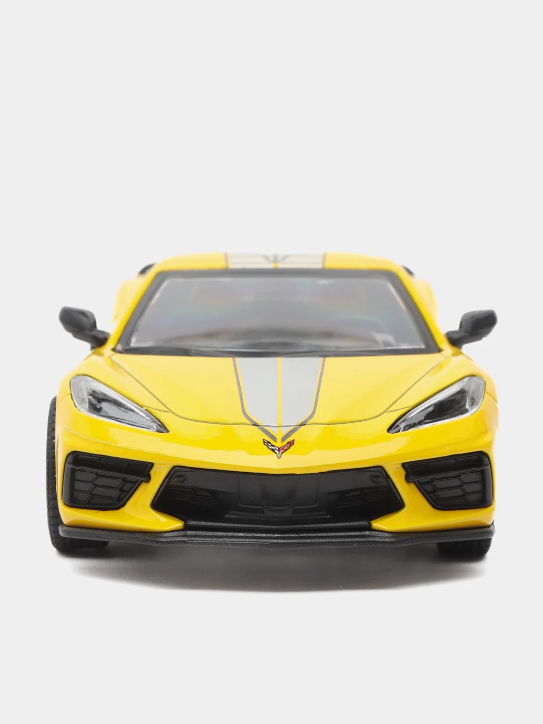 Желтый металлическая машинка Kinsmart, 1:36, Chevrolet Corvette Stingray C8, с принтом, KT5432DF