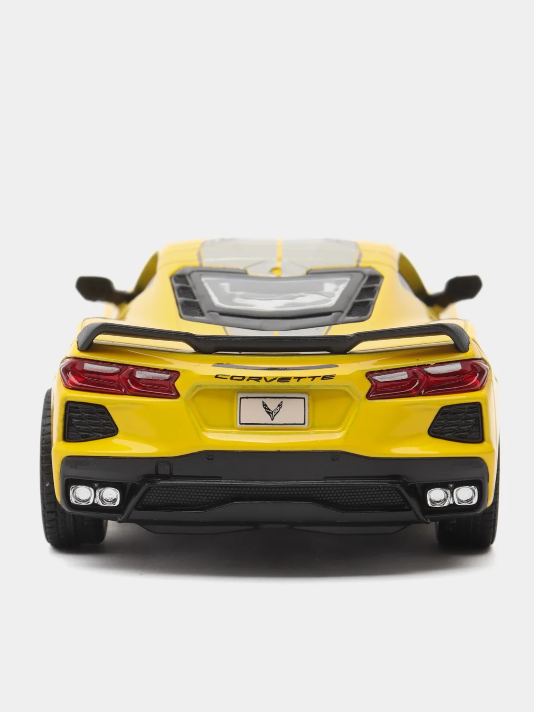 Желтый металлическая машинка Kinsmart, 1:36, Chevrolet Corvette Stingray C8, с принтом, KT5432DF