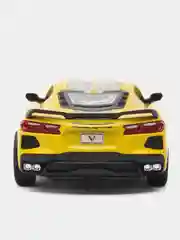 Желтый металлическая машинка Kinsmart, 1:36, Chevrolet Corvette Stingray C8, с принтом, KT5432DF