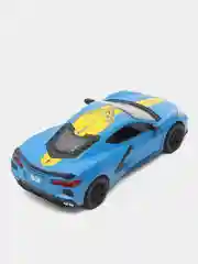Синий металлическая машинка Kinsmart, 1:36, Chevrolet Corvette Stingray C8, с принтом, KT5432DF