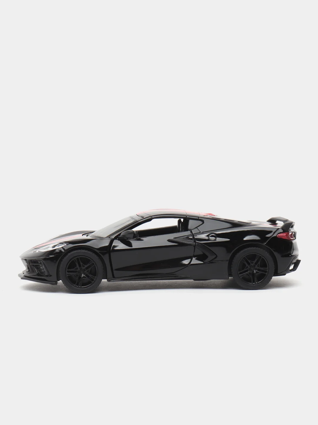 Черный металлическая машинка Kinsmart, 1:36, Chevrolet Corvette Stingray C8, с принтом, KT5432DF