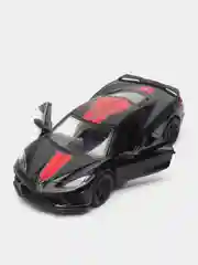 Черный металлическая машинка Kinsmart, 1:36, Chevrolet Corvette Stingray C8, с принтом, KT5432DF