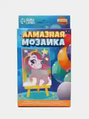Алмазная мозаика для детей на подставке "Единорог", ёмкость, стержень с клеевой подушечкой