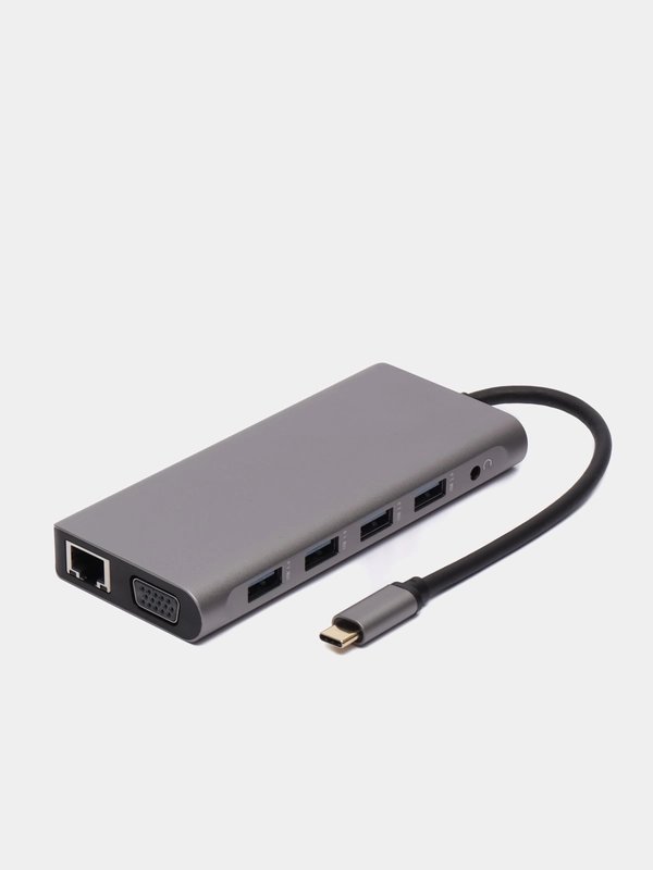USB Hub Type C концентратор, usb c, vga, hdmi, ethernet, 12 портов, разветвитель