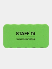 Стиратель магнитный, для магнитно-маркерной доски, 57 х 107 мм, STAFF Basic, зеленый