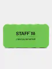 Зеленый стиратель магнитный, для магнитно-маркерной доски, 57 х 107 мм, STAFF Basic, зеленый