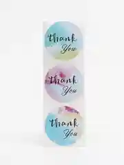 Сиреневый набор наклеек с надписью "Thank you", "Спасибо"