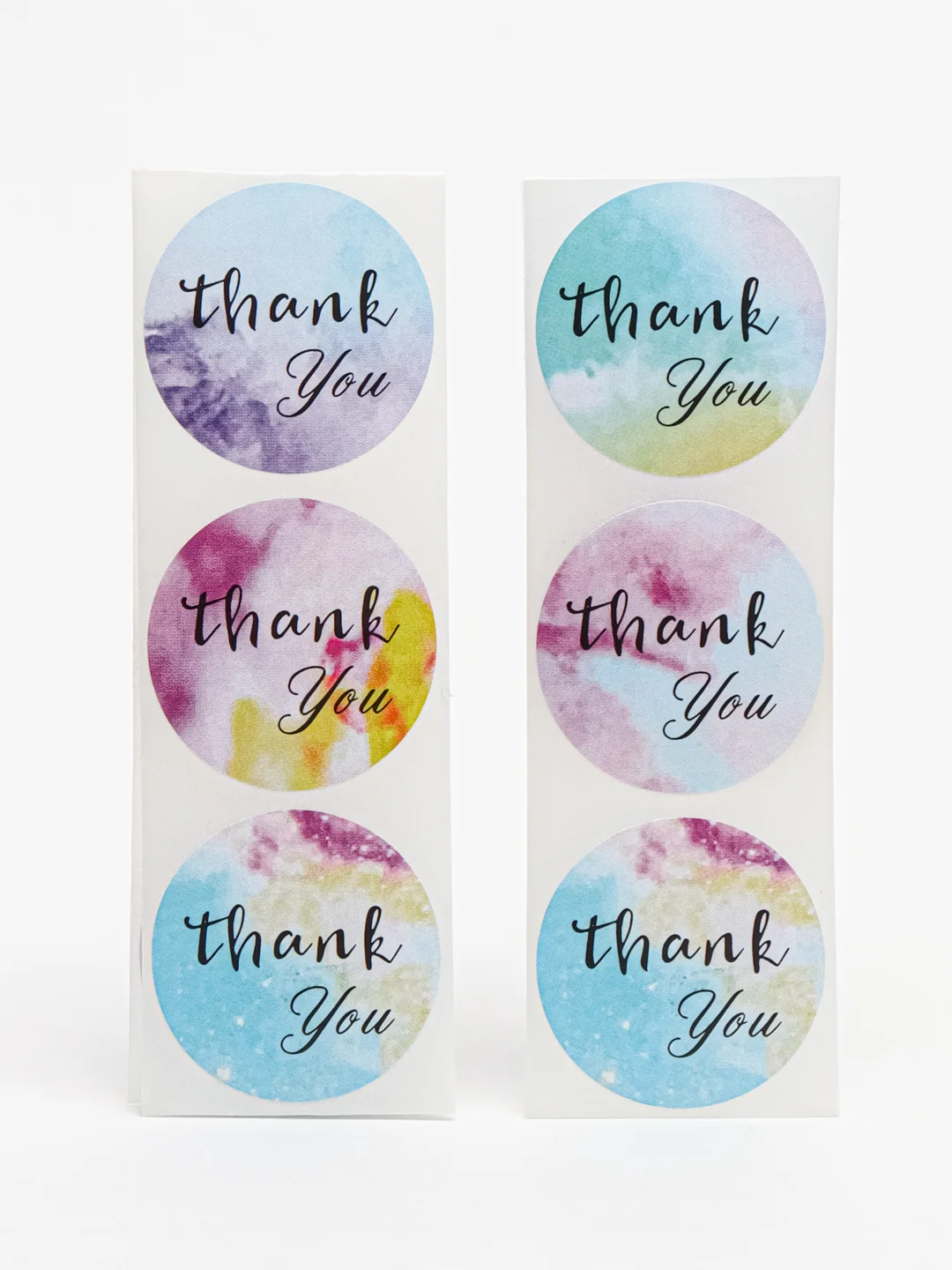 Сиреневый набор наклеек с надписью "Thank you", "Спасибо"