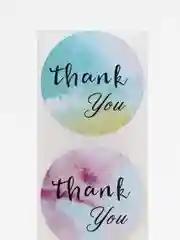 Сиреневый набор наклеек с надписью "Thank you", "Спасибо"