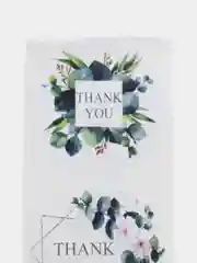 Лесной зеленый набор наклеек с надписью "Thank you", "Спасибо"