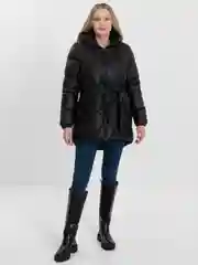 Черный пуховик женский зимний