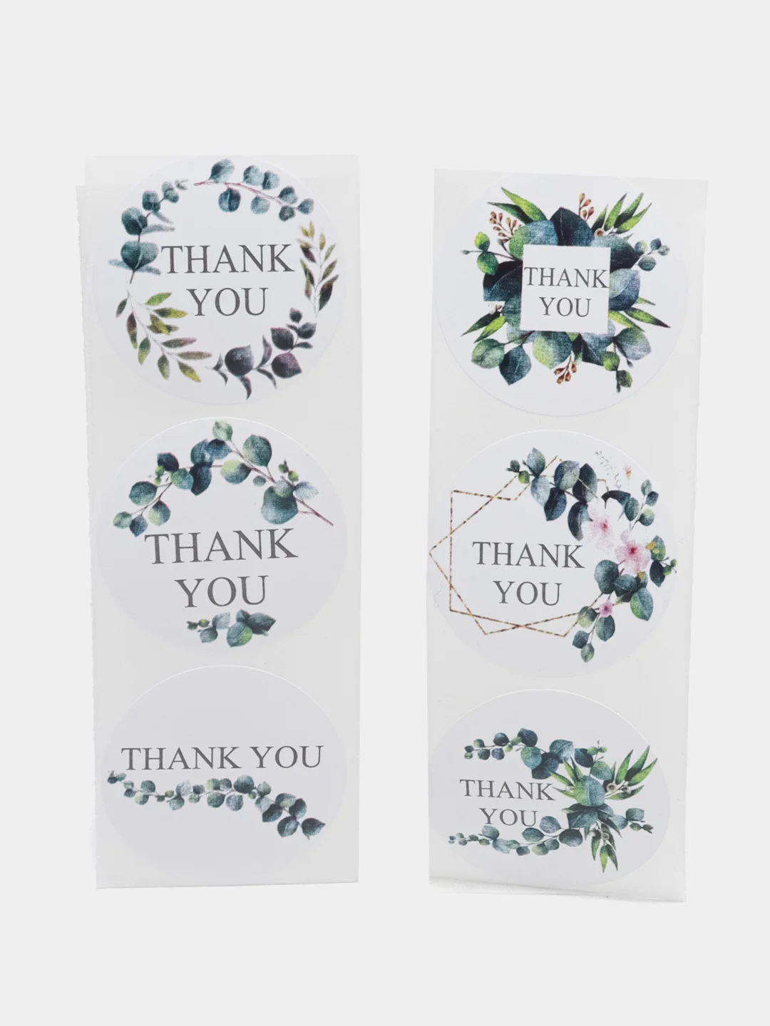 Лесной зеленый набор наклеек с надписью "Thank you", "Спасибо"