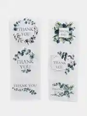 Лесной зеленый набор наклеек с надписью "Thank you", "Спасибо"