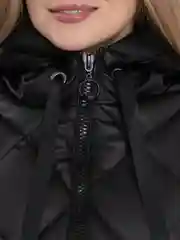 Черный пуховик женский зимний