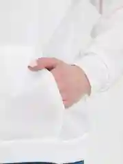 Белый худи женское с капюшоном и карманами, толстовка с принтом