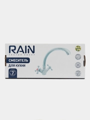 Смеситель для кухни RAIN Нефрит, высокий, гайка, латунь, кран-буксы 1/2