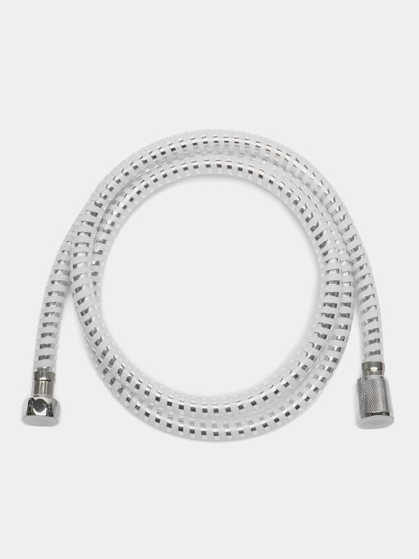 RAIN Шланг для душа 150см, 1/2"(Имп)-1/2"(Имп), ПВХ, латунь, антитвист, серебристо-белый