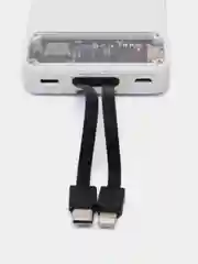 Белый внешний аккумулятор с быстрой зарядкой, Lightning, Type-C, Powerbank