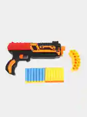 Черный детский пистолет бластер с мягкими пулями Shooting Game XH-021