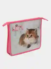 Коралловый папка для тетрадей молния, клапан на липучке, А5