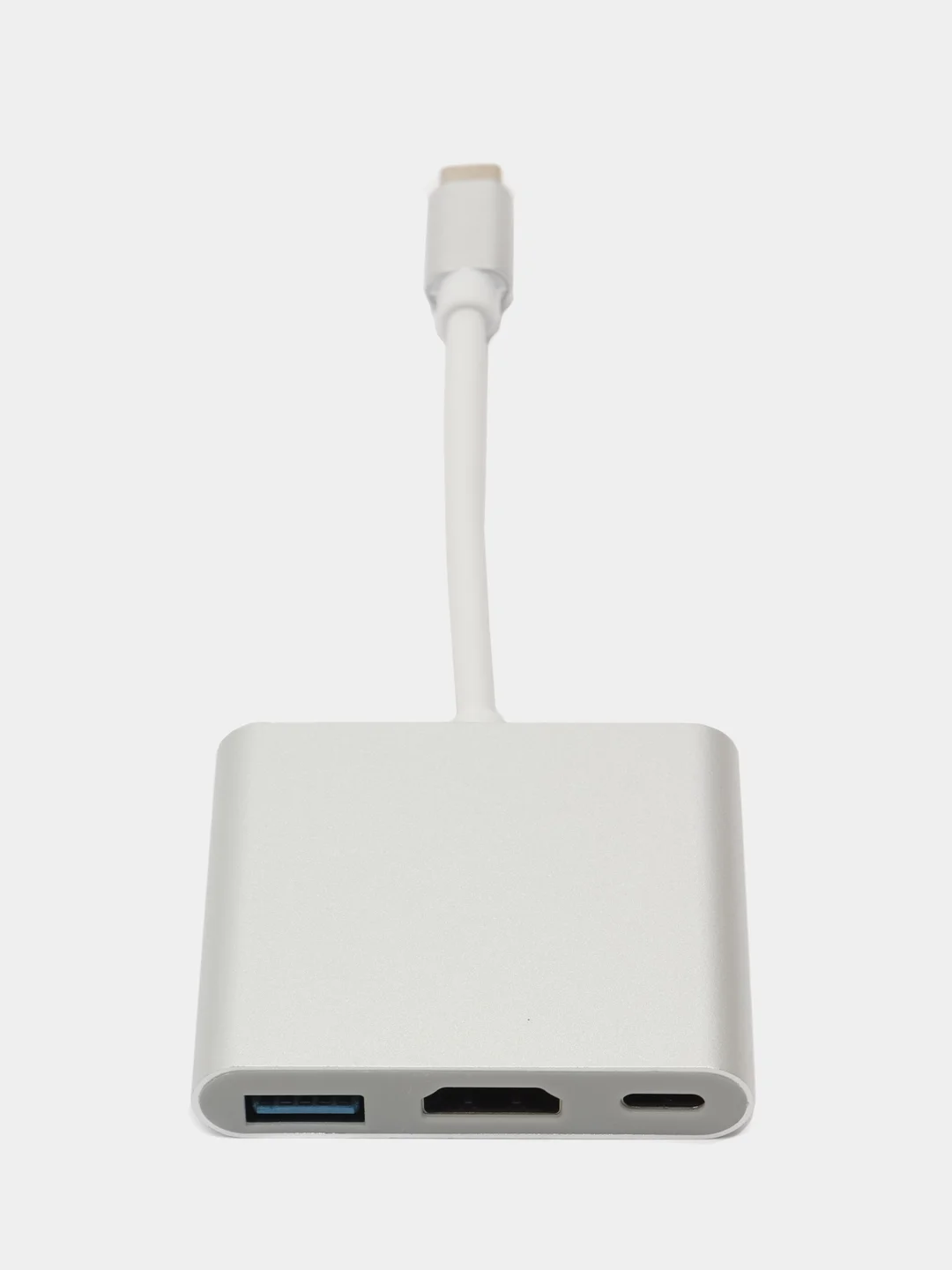 Серебряный адаптер, переходник USB 3.0, Type-C/Thunderbolt и HDMI 4K, хаб для Macbook