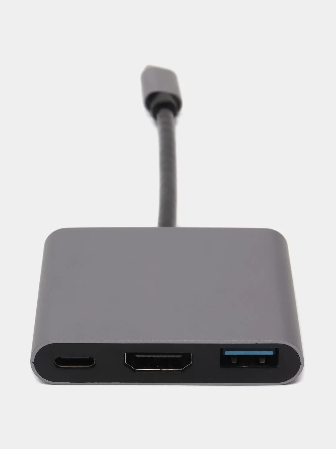Серый адаптер, переходник USB 3.0, Type-C/Thunderbolt и HDMI 4K, хаб для Macbook