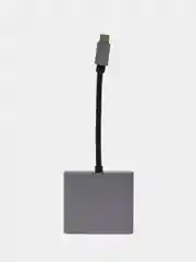 Серый адаптер, переходник USB 3.0, Type-C/Thunderbolt и HDMI 4K, хаб для Macbook