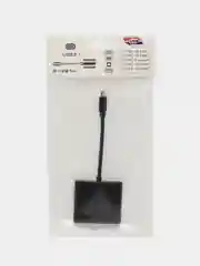 Черный адаптер, переходник USB 3.0, Type-C/Thunderbolt и HDMI 4K, хаб для Macbook