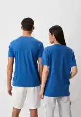 Голубой футболка UNIQLO DRY, круглый вырез, короткий рукав