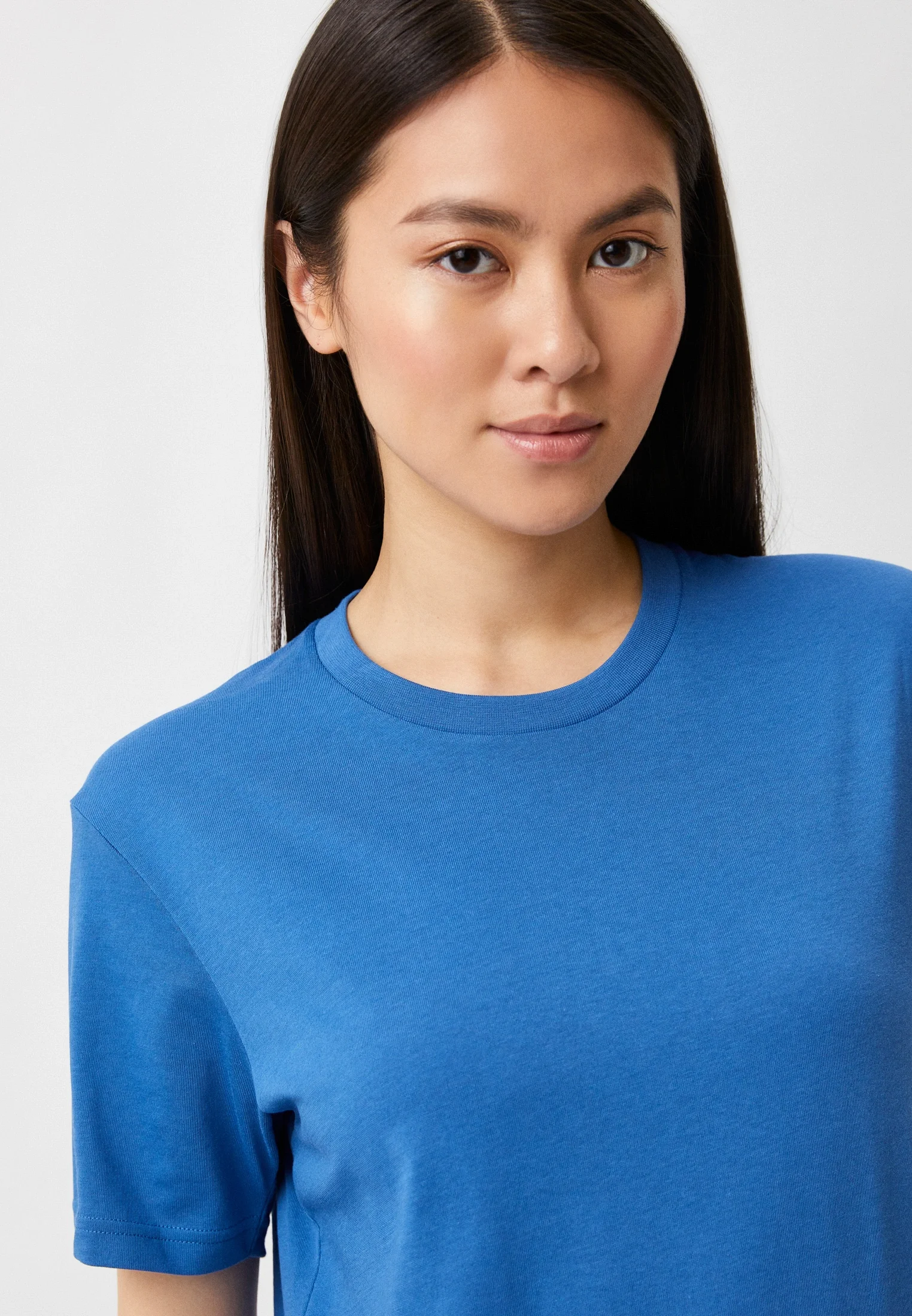 Голубой футболка UNIQLO DRY, круглый вырез, короткий рукав