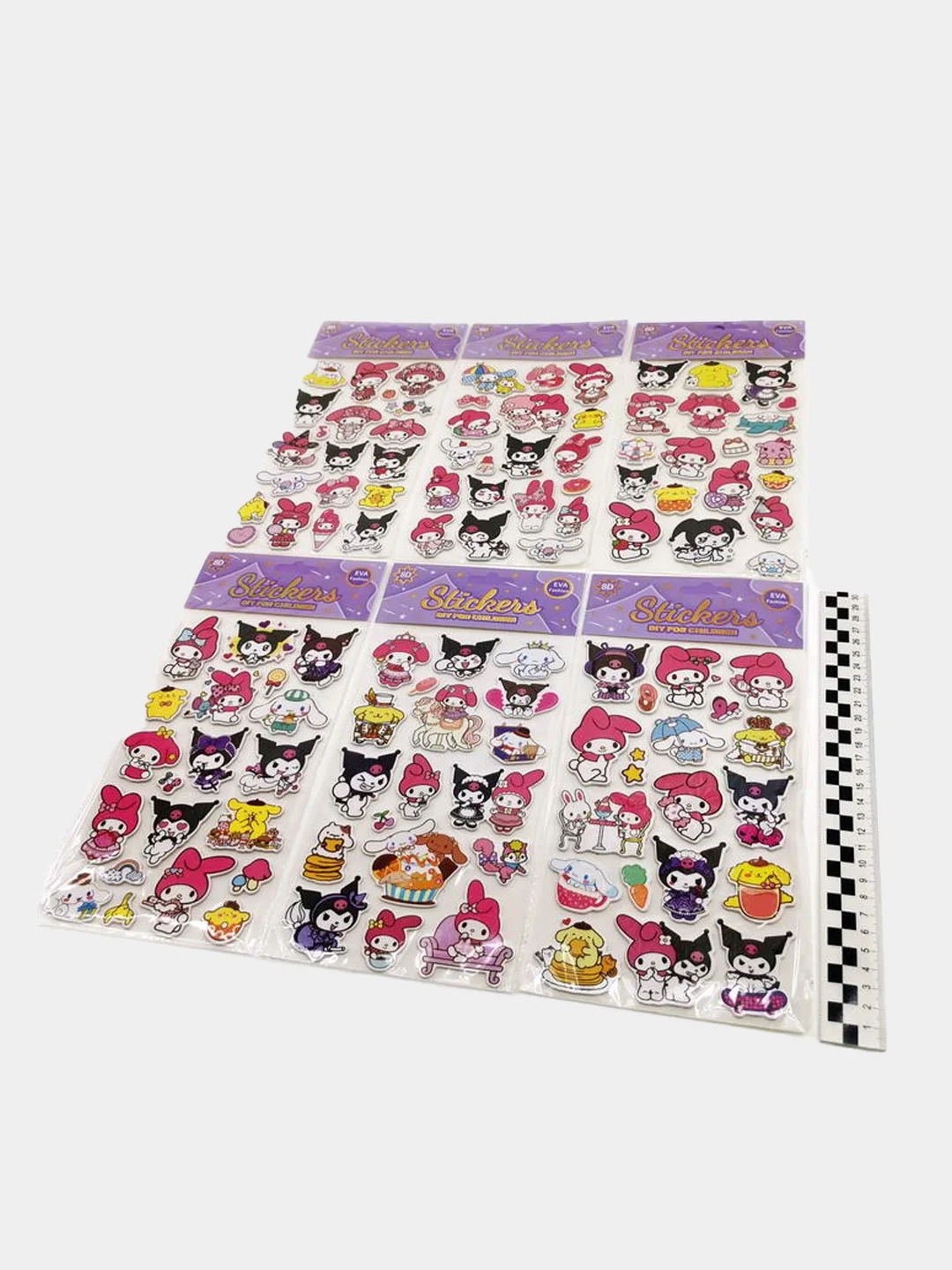 Зелёный хаки наклейки для стикербомбинга, Kuromi, Melody, Hello Kitty, Sinnamoroll. Стикерпак, Куроми