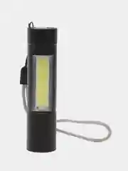 ЕРМАК фонарик, LED + COB, 400 мАч, USB кабель, 2 х 2 х 8,6 см, 3 режима