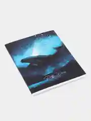 Голубой тетрадь 48 листов, "Pretty whale", клетка, "софт-тач" ламинация